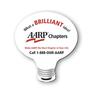 Light Bulb Shaped Hard Top Mouse Pad With 1/8" Foam Base, Approximately 8" X 8"