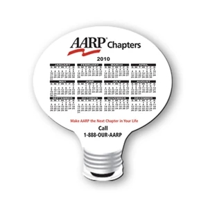 Light Bulb Shaped Hard Top Calendar Mouse Pad, Foam Base, Approximately 8" X 8"
