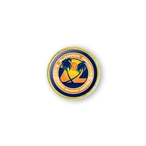Solid Brass Lapel Pins With Military Clutch Back And Polyurethane Dome, 7/8"