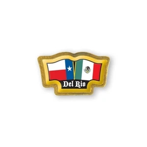 Solid Brass Lapel Pins With Military Clutch Back, Polyurethane Dome, 3/4" X 1 1/4"