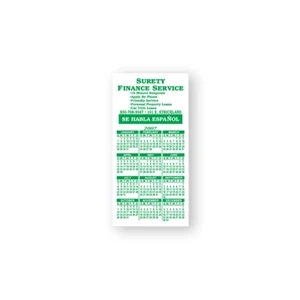Calendar And Schedule Magnet, Flexible Vinyl Protected With Plastic Coating 2" X 4"