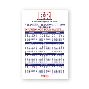 Calendar And Schedule Magnet, Flexible Vinyl Protected With Plastic Coating 4" X 6"