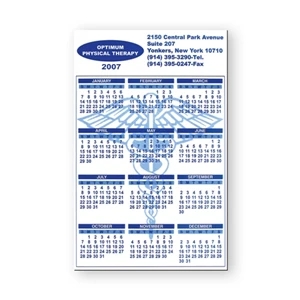 Calendar And Schedule Magnet, Flexible Vinyl Protected With Plastic Coating 4" X 7"
