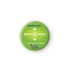 Domed Round Decal Printed On White Polyester Material With Permanent Adhesive 1 1/2"