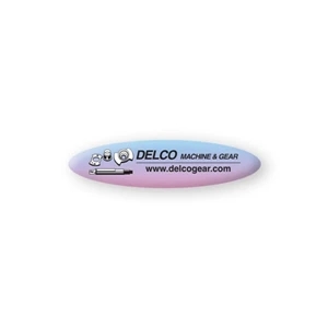 Domed Oval Decals Printed On White Polyester With Polyurethane Coating 3/4" X 3"