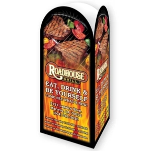 Table Top Ad Tent Display, Three Panel, Round Top On 12 Point Coated Card Stock