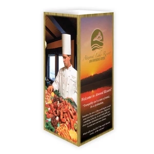 Table Top Ad Tent Display, Four Panel, On 12 Point Coated Card Stock, 8 1/2" X 4"
