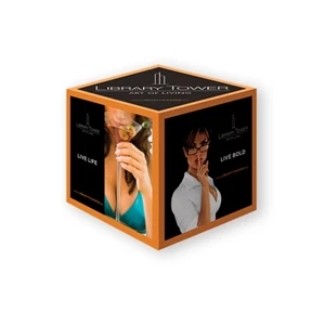 Table Top Ad Tent Display, Four Panel, On 12 Point Coated Card Stock, 3 1/2" Cube