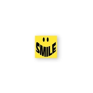 Square Lapel Sticker Printed On Glossy Permanent Adhesive Paper, 1" X 1"