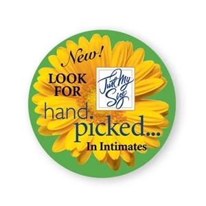 Round Lapel Stickers Are Printed On Glossy Permanent Adhesive Paper, 3"