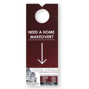 Door Hanger With Perforated Area To Use As A Tear Away Information Card/coupon