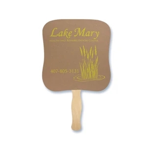 Palm Hand Fan, 26 Point Recycled Unbleached Natural Brown Kraft Chipboard