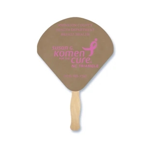 Shell Shape Hand Fan, 26 Point Recycled Unbleached Natural Brown Kraft Chipboard