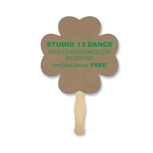 Clover Hand Fan, 26 Point Recycled Unbleached Natural Brown Kraft Chipboard