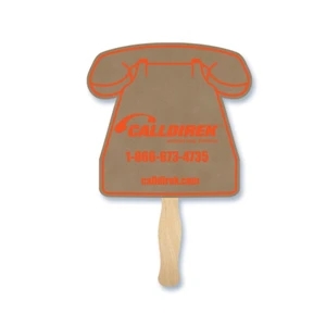 Phone Shape Hand Fan, 26 Point Recycled Unbleached Natural Brown Kraft Chipboard