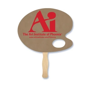 Pallet Shape Hand Fan, 26 Point Recycled Unbleached Natural Brown Kraft Chipboard