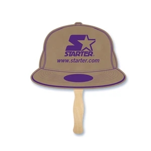 Cap Shape Hand Fan, 26 Point Recycled Unbleached Natural Brown Kraft Chipboard