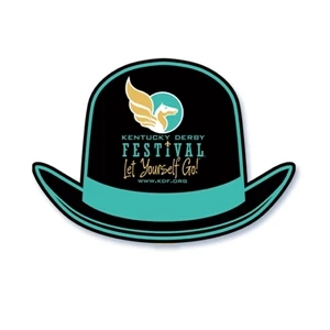 Derby Hat Shape Stickless Hand Fan Printed On 16 Point Coated Board Stock