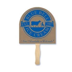Arch Shape Hand Fan, 26 Point Recycled Unbleached Natural Brown Kraft Chipboard
