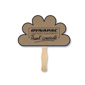 Peacock Ribbon Hand Fan, 26 Point Recycled Natural Brown Kraft Chipboard