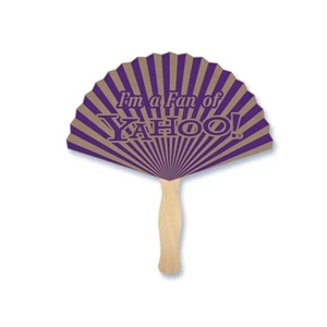 Round Triangle Hand Fan, 26 Point Recycled Unbleached Natural Brown Kraft Chipboard