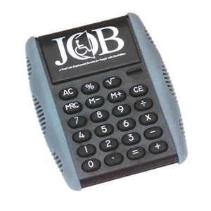 Black Calculator With Rubber Border Of Soft Tough Grip And Raised Rubber Keys