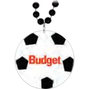 Soccer Medallion - Sport Medallion Necklaces, Medallion Is 2 1/2" On 33" Long Necklace