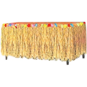 Raffia Table Skirt With Flowers. This Item Is Sold As Blank Stock Only