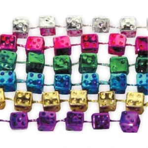 Necklace With 7 Mm Dice Beads, 33", Priced Per Pack Of 144 Assorted, Blank