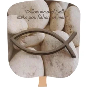 Fishers Of Men - Religious - Fan With Full Color Stock Picture On Coated Front