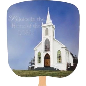 House Of The Lord - Religious - Fan With Full Color Stock Picture On Coated Front