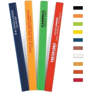 Imported Economy Ink-imprinted Carpenter Pencil With Flat Medium-soft Lead