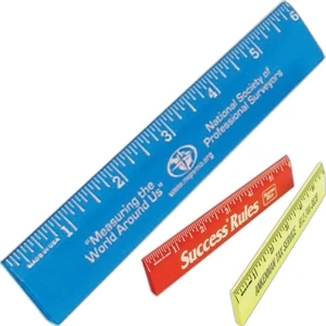 Single Bevel Ruler, 6". Custom Logos, Type-styles Available With Set-up Charge
