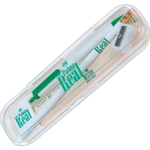 Klear-vu - Pen And Pencil Case: Clear Plastic Case, Pencil, Ruler, Eraser, Pen And Sharpener