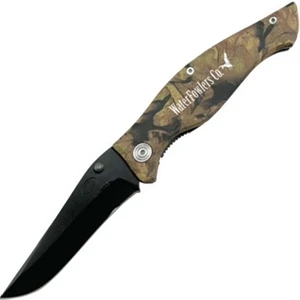 The Mountaineer - Knife With Flack Blade And Fall Foliage Design On Handle