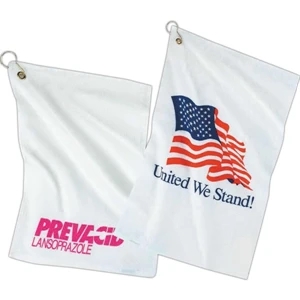 Golf Towel With Gold-tone Grommet And Hook Included For Easy Attachment To Golf Bag