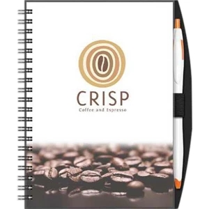 Clearvalue (tm) - New Valueline 5" X 7" Journal With Poly Front Cover, Black Wire Binding