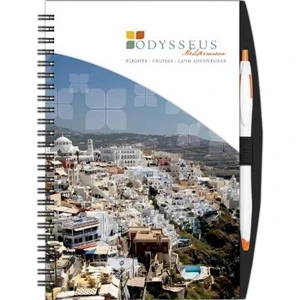 Slimline Color (tm) - 5.5" X 8.5" High-gloss Journal With Penport And Wire Binding