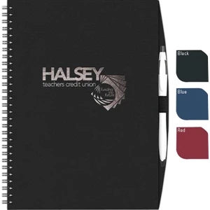 Valuebook (tm) - New Valueline 7" X 10" Paperboard Journal With Penport, Pen, Black Wire Binding
