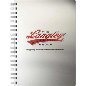 Alloyjournal (tm) - 7" X 10" Medium Notebook With Silver Aluminum Front And Black Paperboard Back Cover