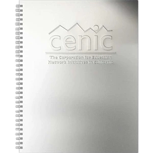 Alloyjournal (tm) - 8.5" X 11" Large Notebook With Aluminum Front Cover And Black Paperboard Back Cover