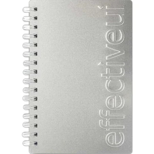 Alloyjournal (tm) - 5.5" X 8.5" Seminar Pad With Silver Aluminum Front And Black Paperboard Back Cover