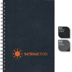 Carbonjournal (tm) - 7" X 10" Large Journal With Textured Carbon Paperboard Front Cover And 100 Sheets