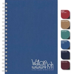 Linenjournal (tm) - 7" X 10" Large Journal With Textured Linen Paperboard Front Cover, 100 Sheets Paper