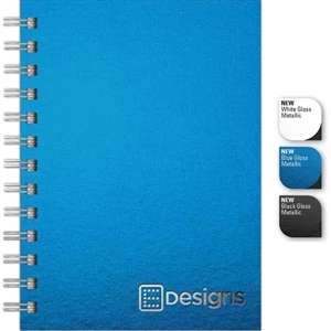 Glossmetallic Journal (tm) - 5" X 7" Small Journal With Slightly Textured Gloss Metallic Front Cover, 100 Sheets