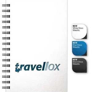 Glossmetallic Journal (tm) - 5.5" X 8.5" Journal With Slightly Textured Gloss Metallic Front Cover, 100 Sheets