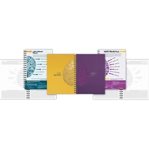 Creativethinker Journal (tm) - 7" X 10" Two Journals In One With Center Insert Of Brain Fun Facts, 100 Sheets Paper