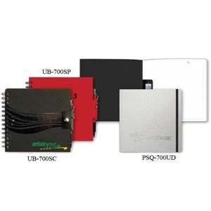 Techbooks (tm) - 7" X 7" Wire-bound Book With Poly Cover, Snap Closure With Pen And 100 Sheets Paper