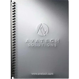 Flexbind (tm) - 7" X 10" Silver Aluminum Front Cover Flexbind Refillable Journal, 70 Sheets Paper