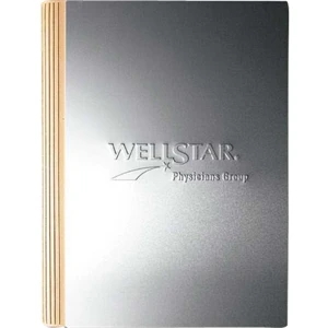 Urbanjournal (tm) - 5.5" X 8.5" Refillable Journal With Aluminum Front Cover, Leahther Wraparound Back